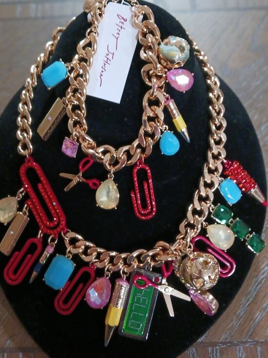 Betsey Johnson Jewelry - BACK TO SCHOOL BETSY JOHNSON - CURB CHAIN NECKLACE AND BRACELET